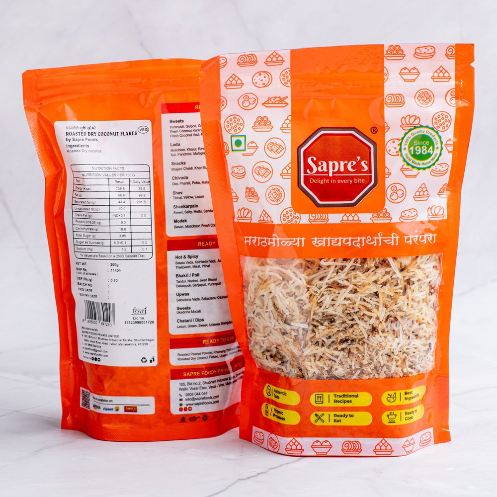 Roasted Dry Coconut Flakes / भाजलेले सुके खोबरे (200 g)